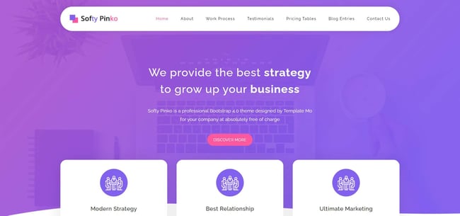 business website templates, Softy Pinko